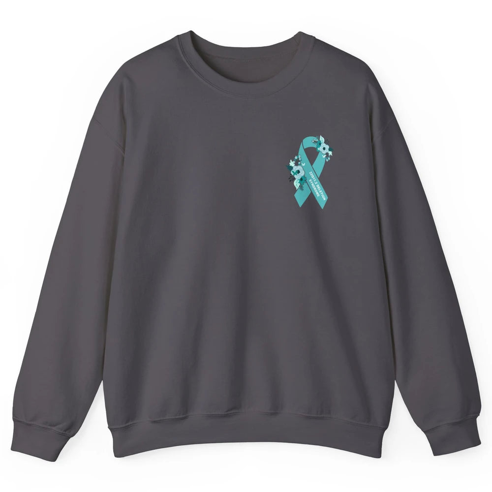 22q11.2 Deletion Syndrome Awareness Floral Teal Rainbow Unisex Crewneck Sweatshirt