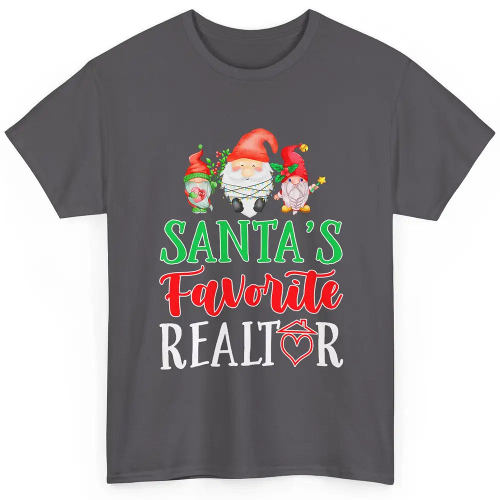 Christmas Xmas Gnomes Santa Favorite Realtor Real Estate Classic Unisex T-Shirt