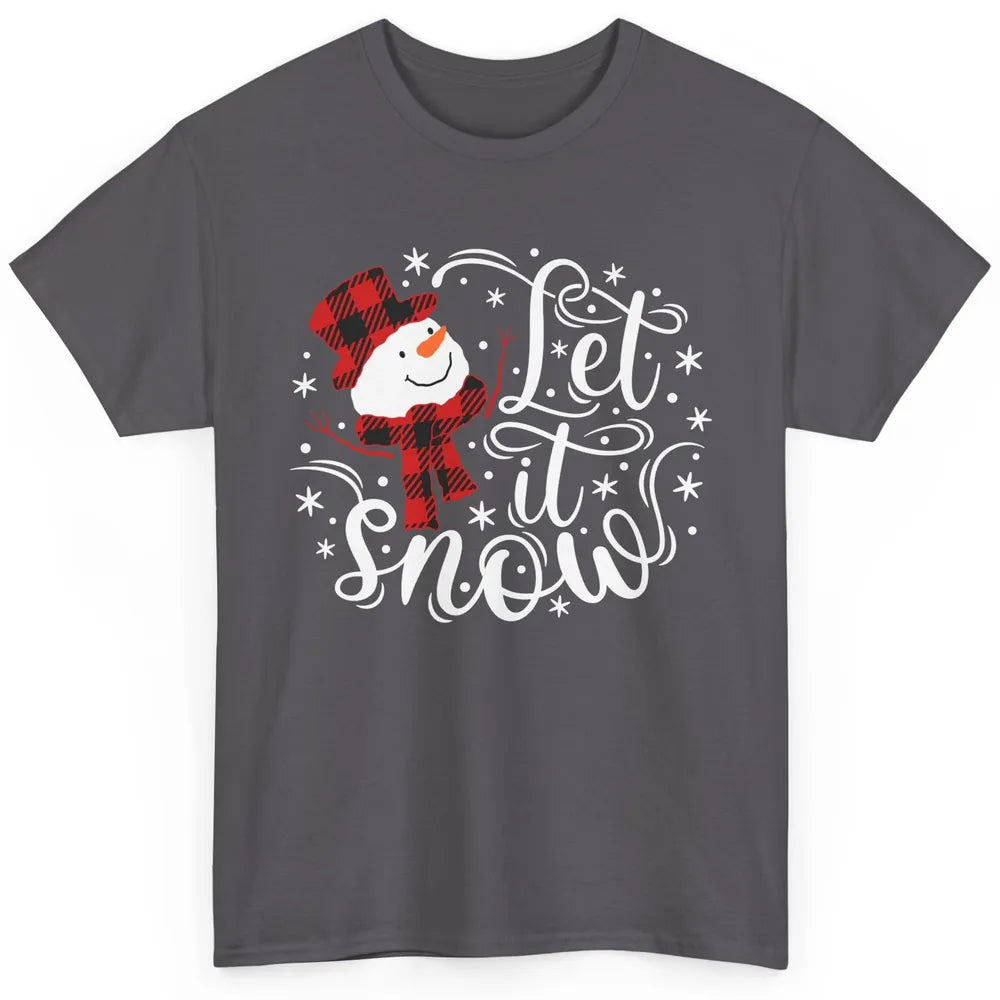 Funny Snowman Let It Snow Snowflakes Holiday Merry Christmas Classic Unisex T-Shirt