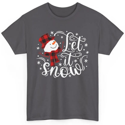 Funny Snowman Let It Snow Snowflakes Holiday Merry Christmas Classic Unisex T-Shirt