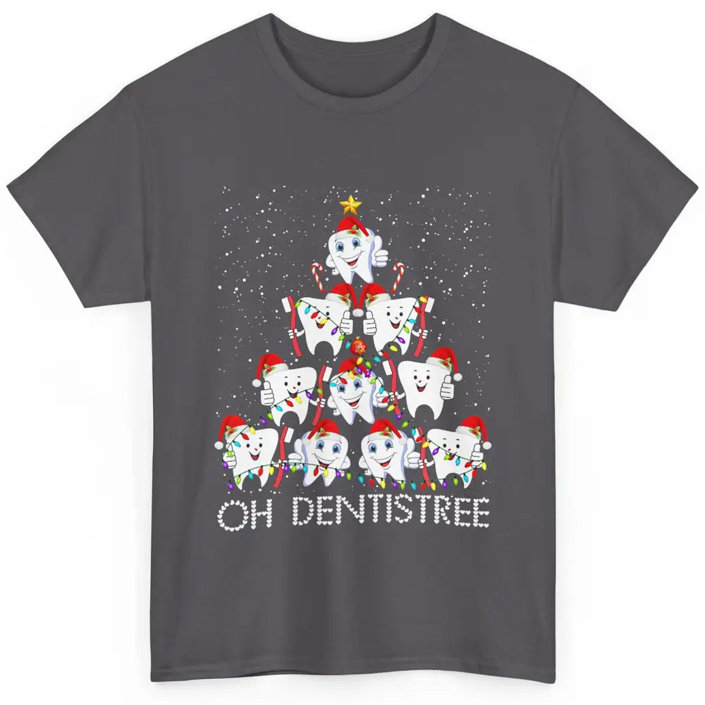 Merry Christmas Dentistree Xmas Tree Lights Dentist Teeth Classic Unisex T-Shirt