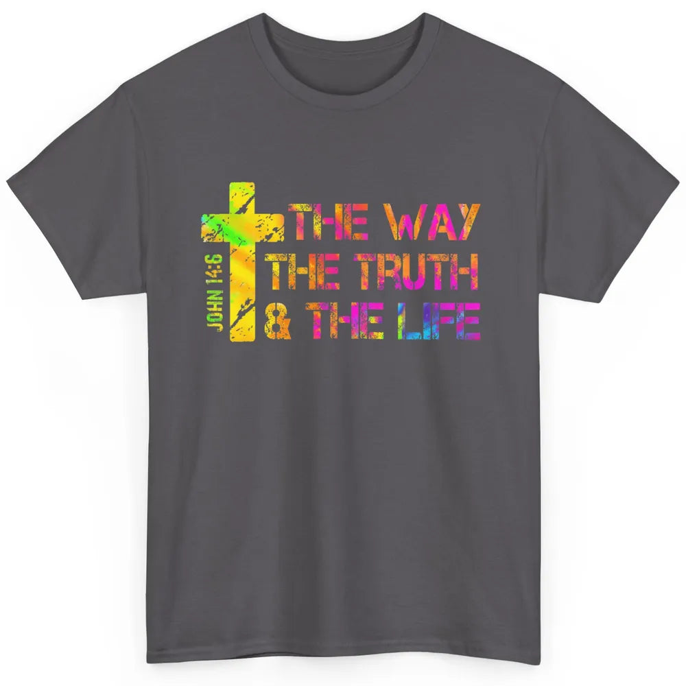 Way Truth Life Bible Verse Cross Christian Jesus God Faith Classic Unisex T-Shirt