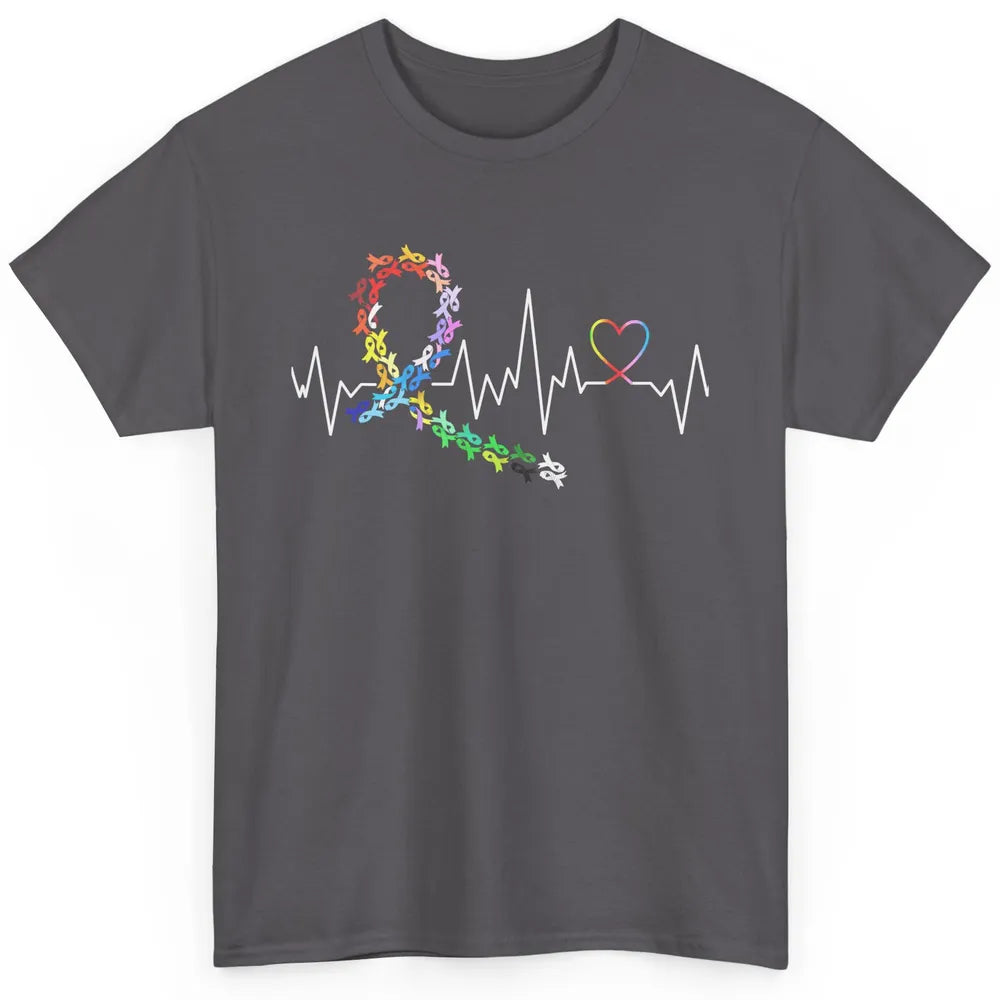 Cancer Awareness All Cancers Matter Heartbeat Classic Unisex T-Shirt