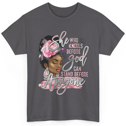 Black Girl She Who Kneels Before God Christian Afro Women Classic Unisex T-Shirt