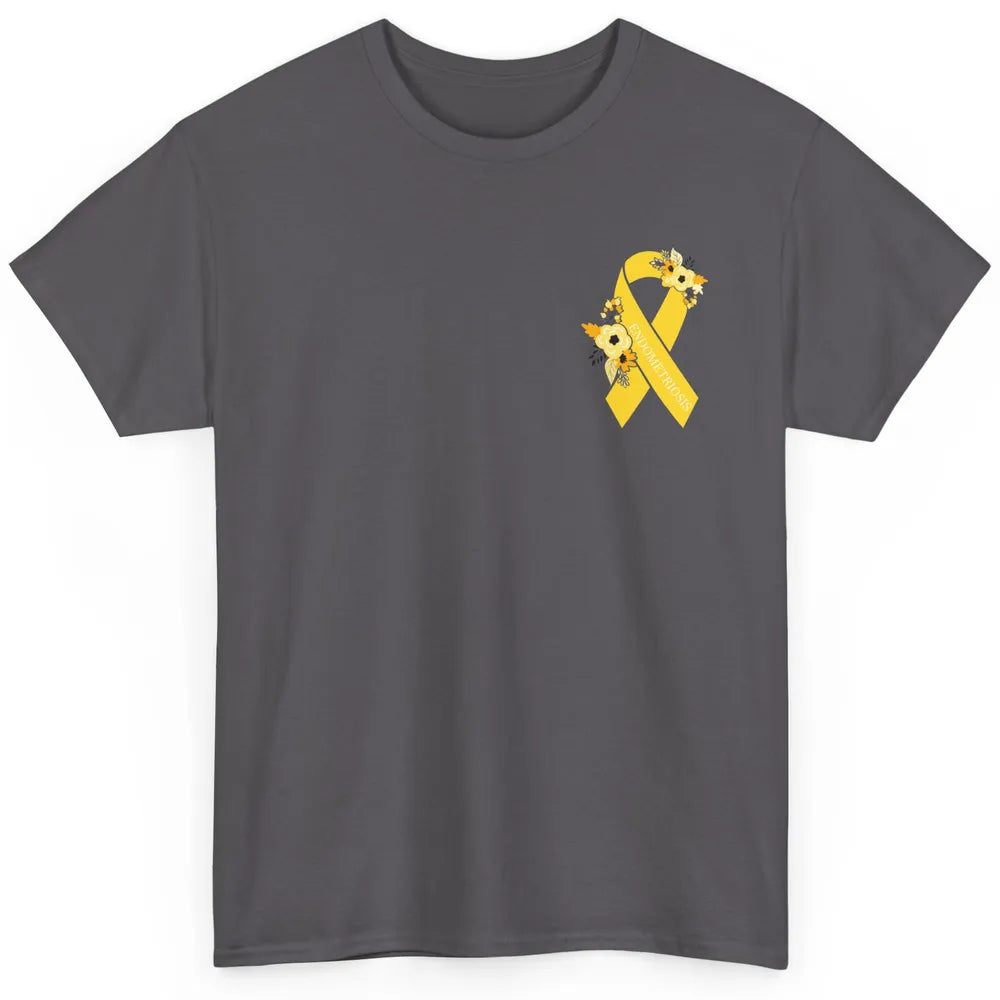 Endometriosis Awareness Support Yellow Ribbon Pocket Size Classic Unisex T-Shirt