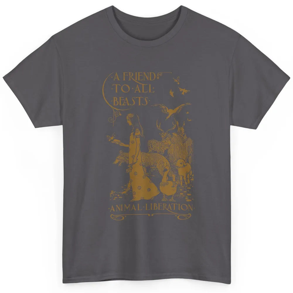 Friend Beasts Gold Farm Animal Liberation Rights Vegan Retro Classic Unisex T-Shirt