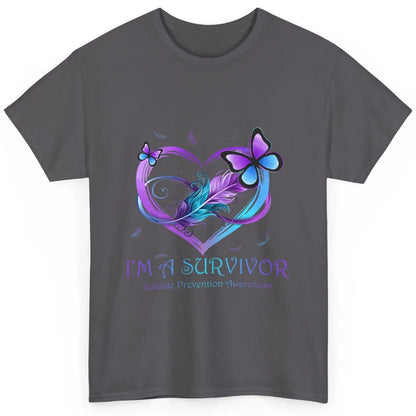 Survivor Purple Teal Heart Love Suicide Prevention Awareness Classic Unisex T-Shirt