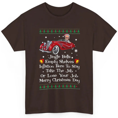 Funny Joe Biden Driving Jingle Bells Santa Christmas Costume Classic Unisex T-Shirt