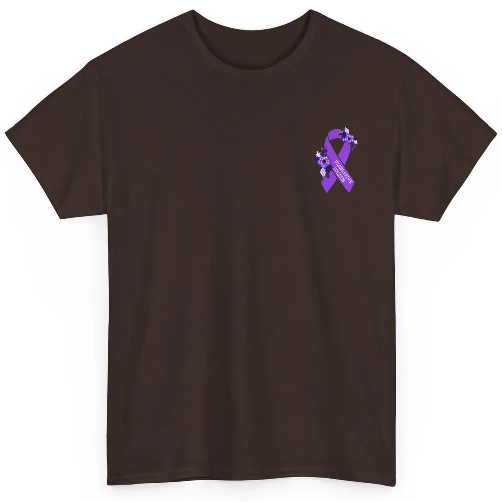 Ulcerative Colitis Awareness Floral Purple Ribbon Colitis Classic Unisex T-Shirt