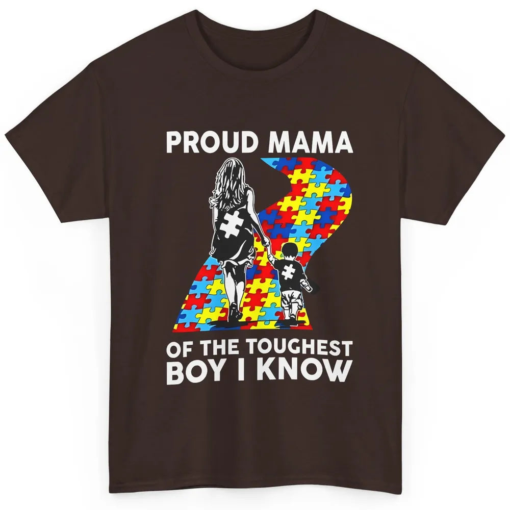 Autism Mom Proud Mama Of The Toughest Boy I Know Autism Classic Unisex T-Shirt