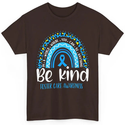 Be Kind Foster Care Awareness Leopard Blue Rainbow Adoption Classic Unisex T-Shirt