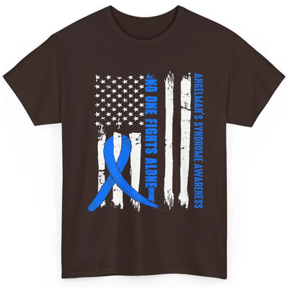 US Flag Angelman's Syndrome Blue Ribbon No One Fight Alone Classic Unisex T-Shirt