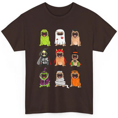 Cute Pug Dog Witch Ghost Boo Pumpkin Halloween Spooky Season Classic Unisex T-Shirt