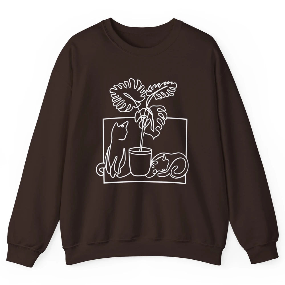 Cat Watering Plants Gardening Cat Lady Planting Cat Lovers Unisex Crewneck Sweatshirt