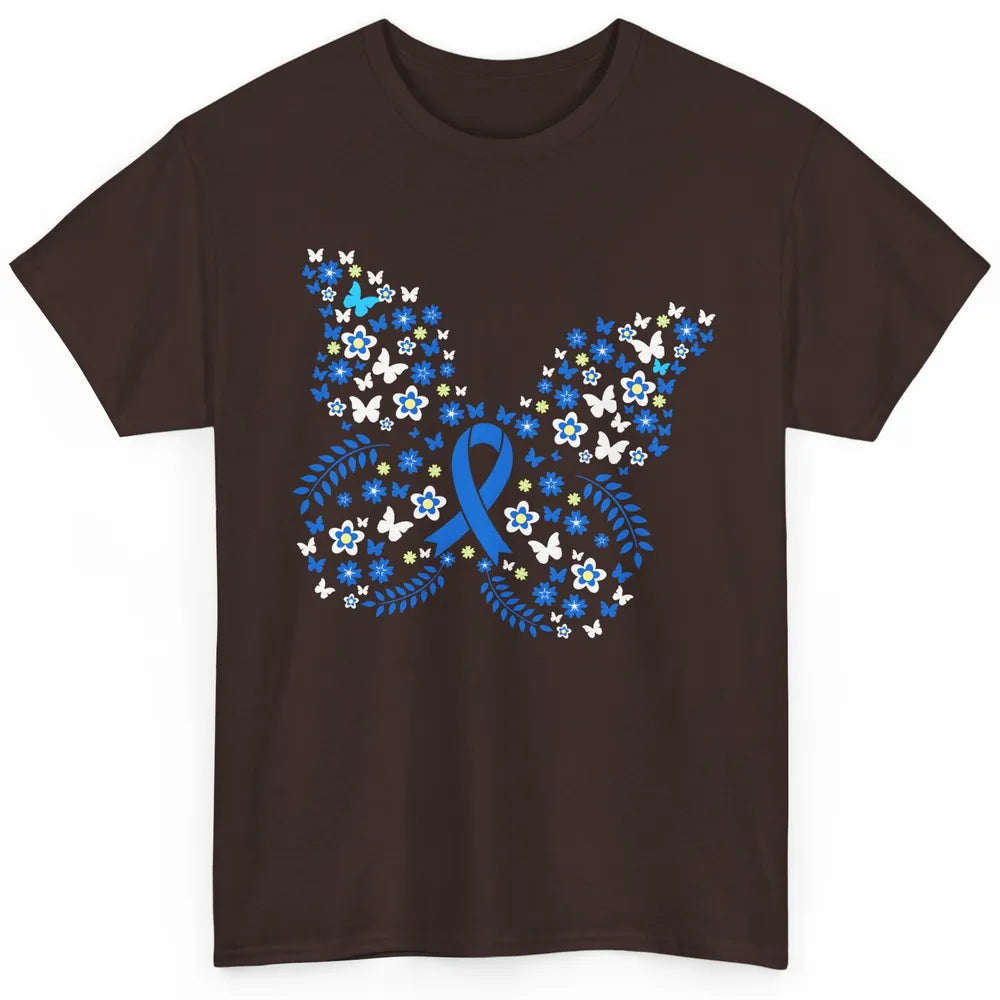 Butterfly Colon Warrior Colorectal Cancer Dark Blue Ribbon Classic Unisex T-Shirt