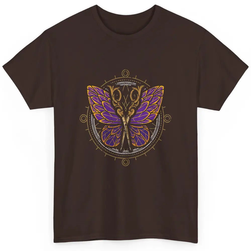 Woman Hair Butterfly Barber Hairstylist Hairdresser Retro Classic Unisex T-Shirt