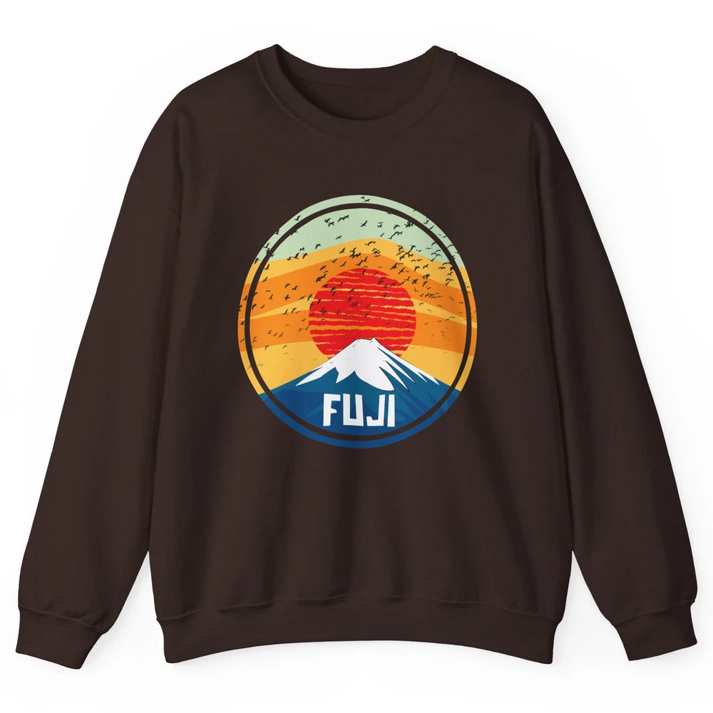 Vintage Sunset Mount Fuji The Highest Mountain In Japan Unisex Crewneck Sweatshirt