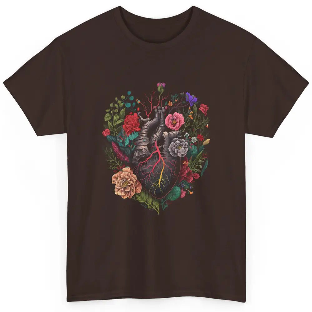 Anatomical Heart Show Your Love Anatomy Cardiologist Floral Classic Unisex T-Shirt