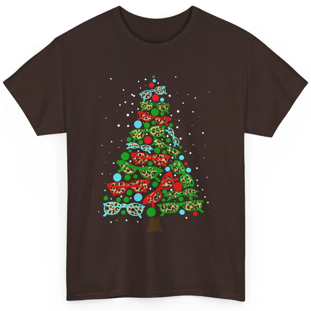 Funny Optometrist Sunglasses Christmas Tree Optician Leopard Classic Unisex T-Shirt