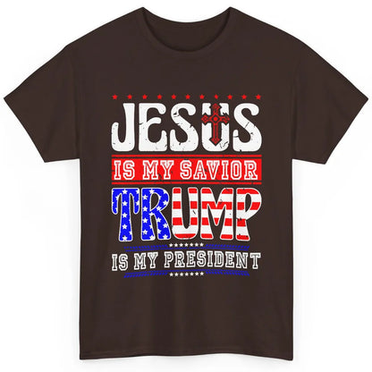 US Flag Jesus Is My Savior Trump Is My President Republican Classic Unisex T-Shirt