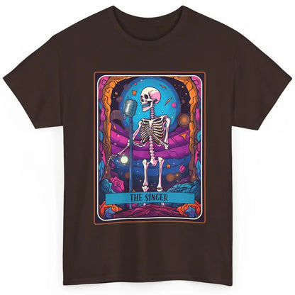 Retro Skeleton Singing The Singer Tarot Card Halloween Classic Unisex T-Shirt