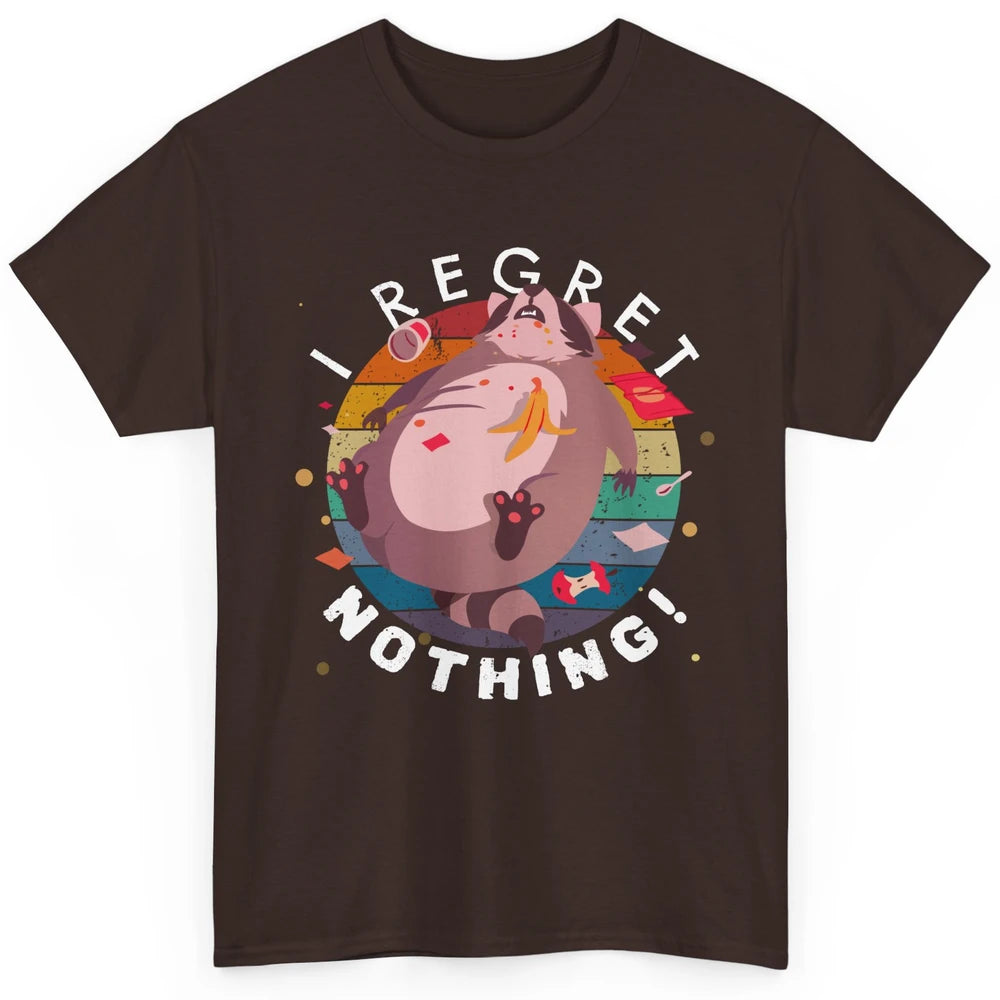 Vintage Fat Racoon I Regret Nothing Funny Trashed Racoon Classic Unisex T-Shirt