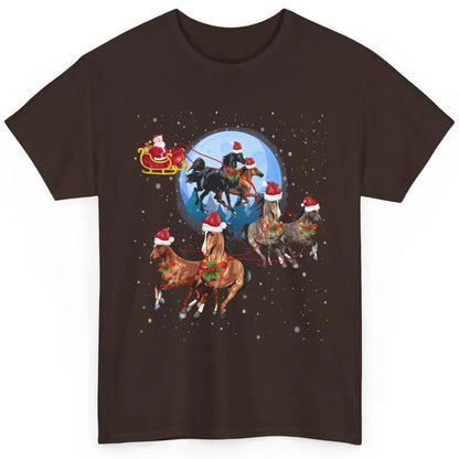 Merry Christmas Horse Drawn Sleigh Riding Santa Claus Xmas Classic Unisex T-Shirt