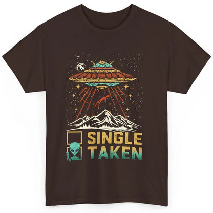 Funny Alien Single Taken Status Vintage UFO Valentines Gift Classic Unisex T-Shirt