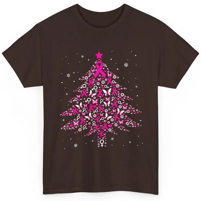 Breast Cancer Pink Ribbon Xmas Tree Breast Cancer Christmas Classic Unisex T-Shirt