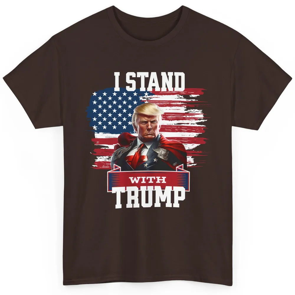 Retro US Flag I Stand With Donald Trump Return 2024 Patriot Classic Unisex T-Shirt