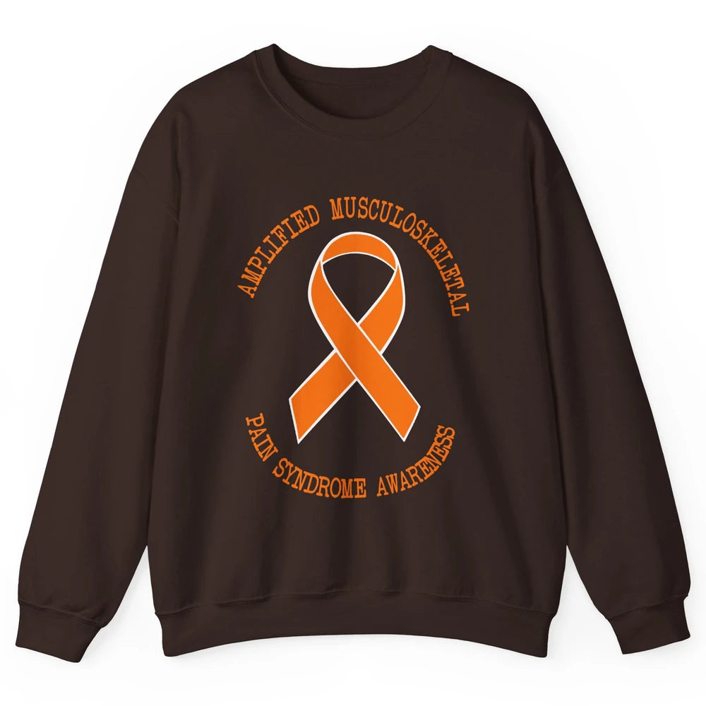 Amplified Musculoskeletal Pain Syndrome AMPS Orange Ribbon Unisex Crewneck Sweatshirt