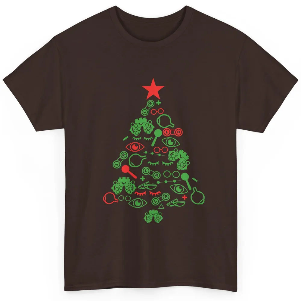 Funny Optometrist Symbols Christmas Tree Optician Optometry Classic Unisex T-Shirt