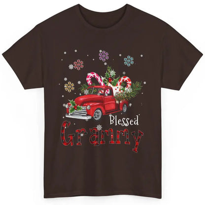 Merry Christmas Blessed Grammy Red Truck Xmas Grandma Retro Classic Unisex T-Shirt