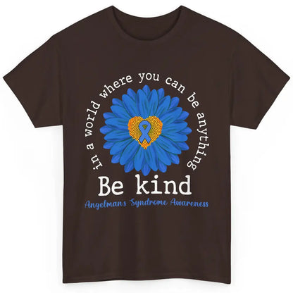 Angelman's Syndrome Awareness Blue Ribbon Sunflower Be Kind Classic Unisex T-Shirt