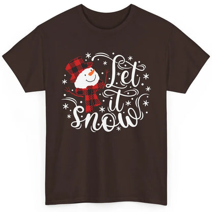 Funny Snowman Let It Snow Snowflakes Holiday Merry Christmas Classic Unisex T-Shirt