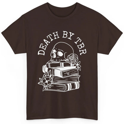 Retro Skull Books Death By TBR Book Reading Lovers Librarian Classic Unisex T-Shirt