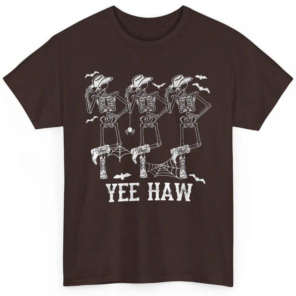 Yee Haw Skeleton Dancing Cowboy Boots Howdy Western Rodeo Classic Unisex T-Shirt