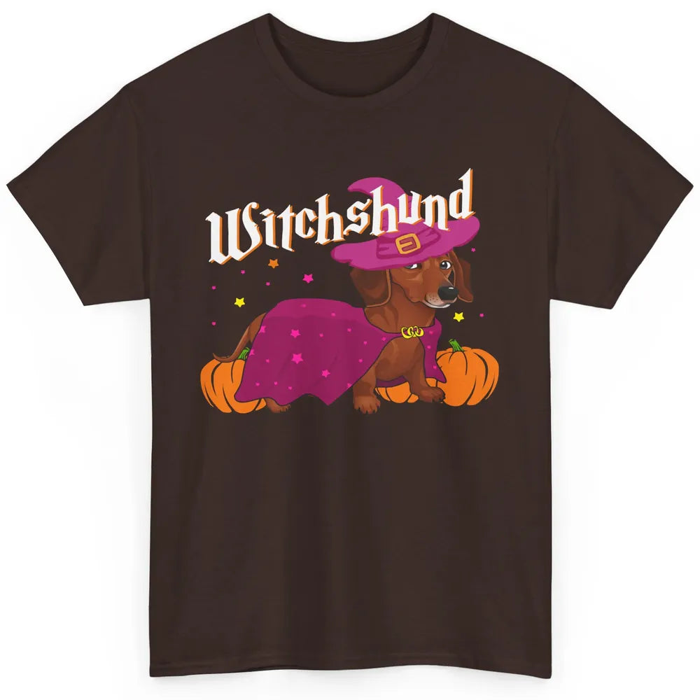 Dachshund Dog Witch Boo Moon Pumpkin Halloween Spooky Season Classic Unisex T-Shirt