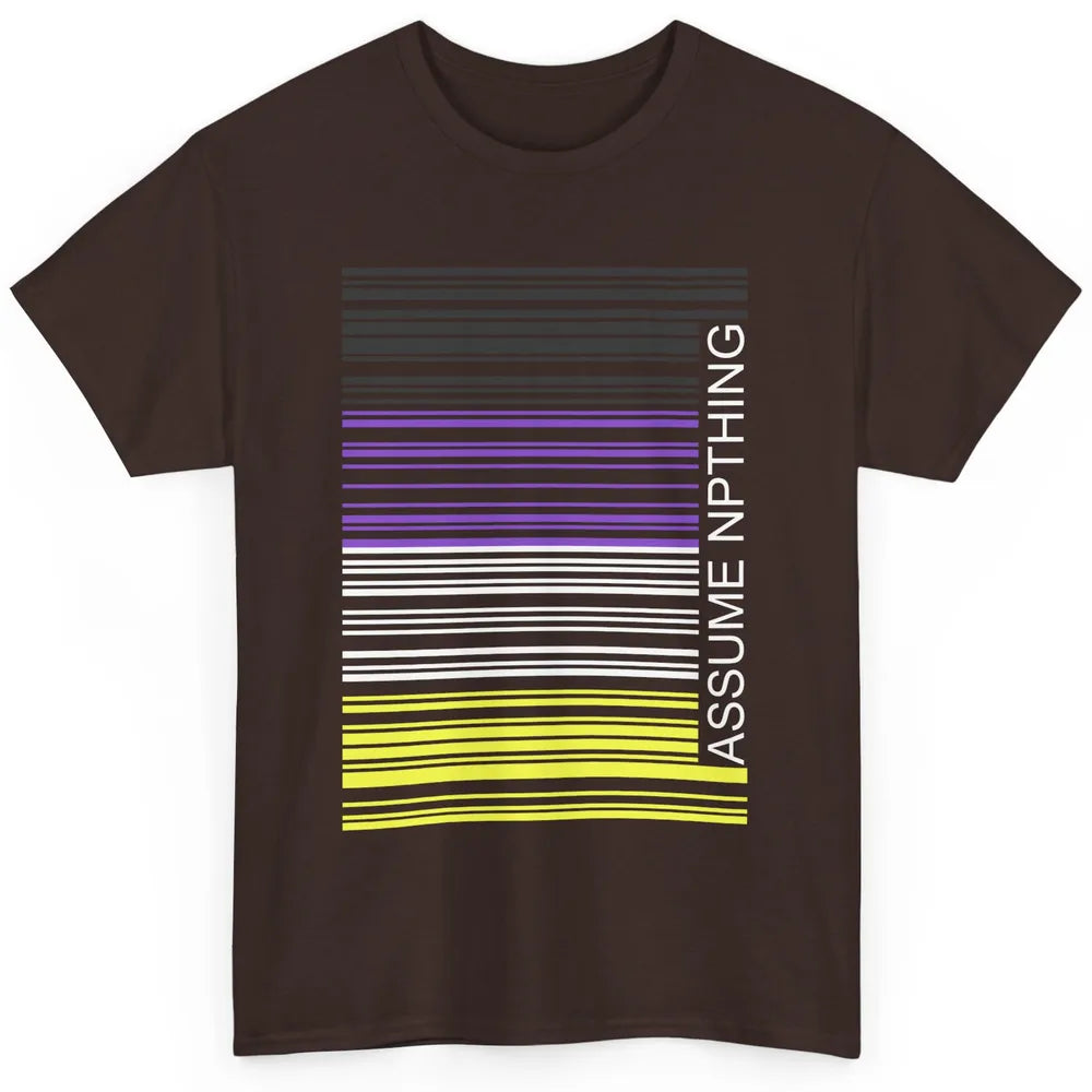 Assume Nothing Barcode Non Binary Genderqueer Pride Month Classic Unisex T-Shirt