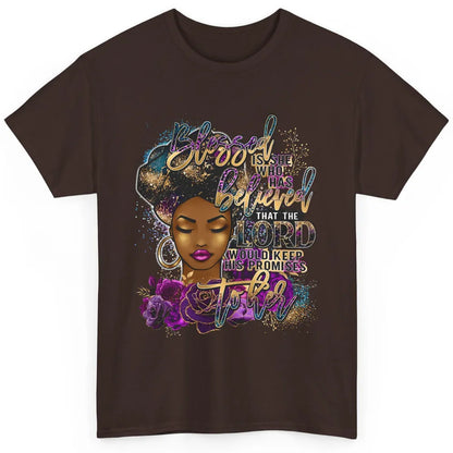 Afro Woman Blessed Is She Who Believed God African Christian Classic Unisex T-Shirt