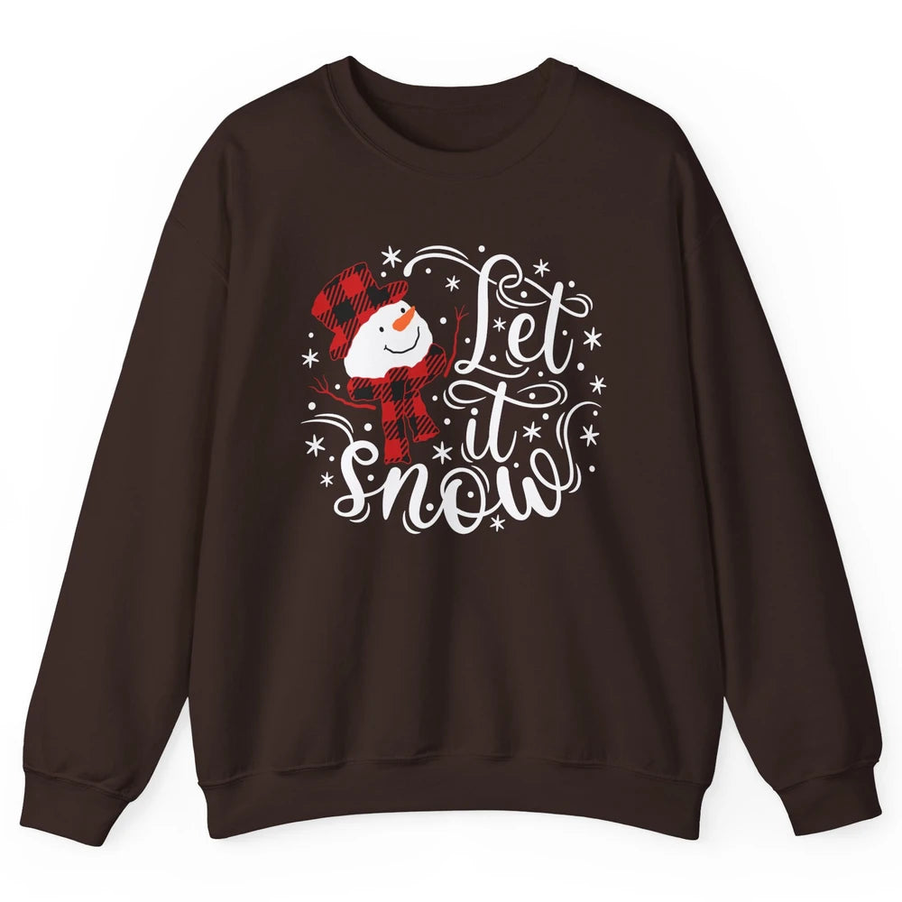 Funny Snowman Let It Snow Snowflakes Holiday Merry Christmas Unisex Crewneck Sweatshirt