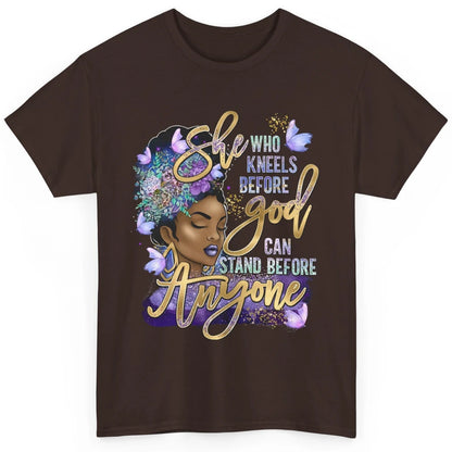 Black Girl She Who Kneels Before God Christian Afro Women Classic Unisex T-Shirt