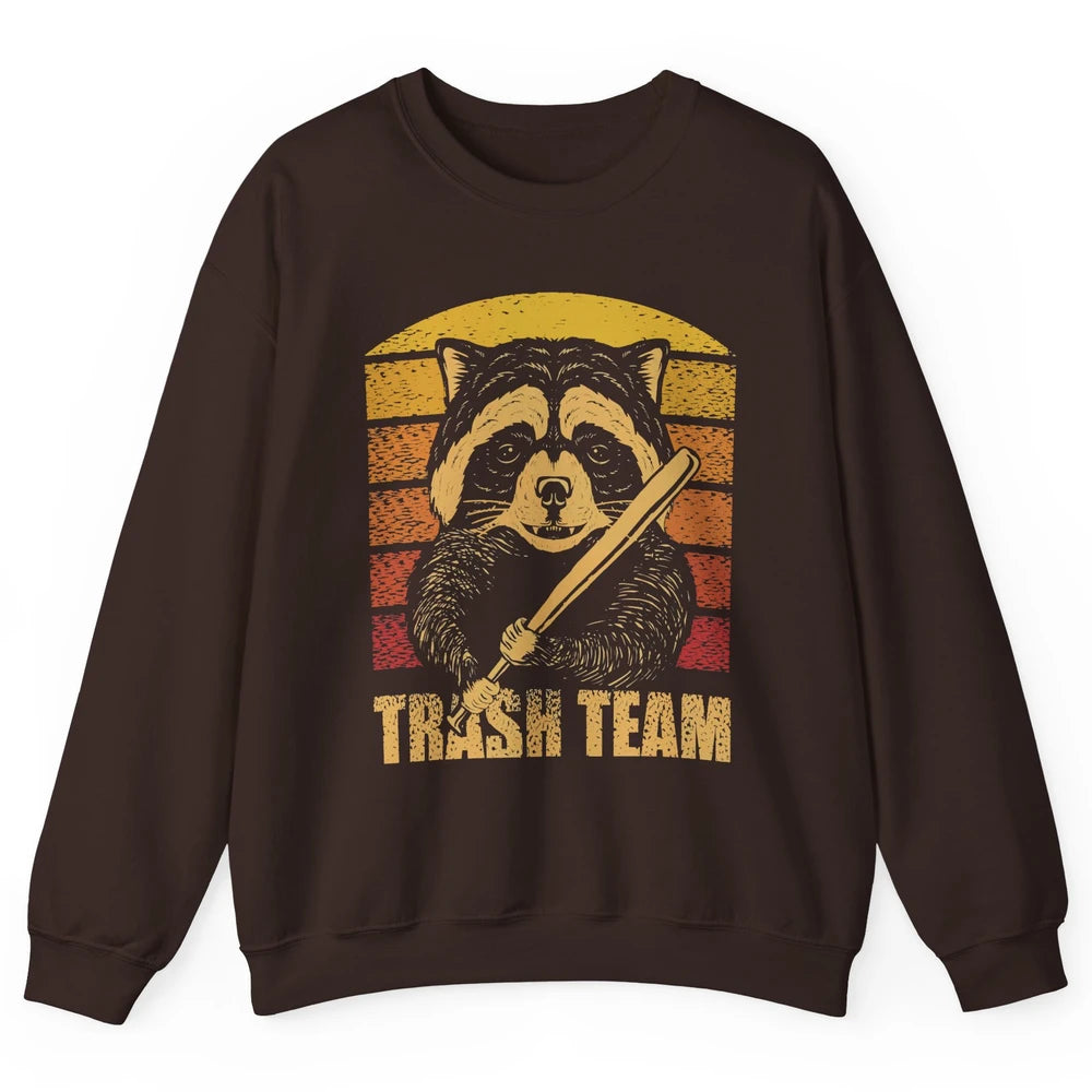 Vintage Raccoon Trash Team Trashed Panda Lovers Gift Unisex Crewneck Sweatshirt