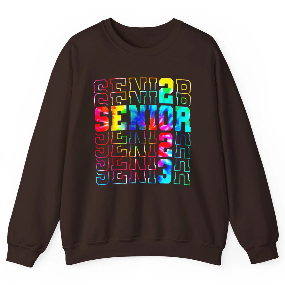 Tie Dye Senior 2023 Class Of 2023 Graduate Bachelor Gift Unisex Crewneck Sweatshirt