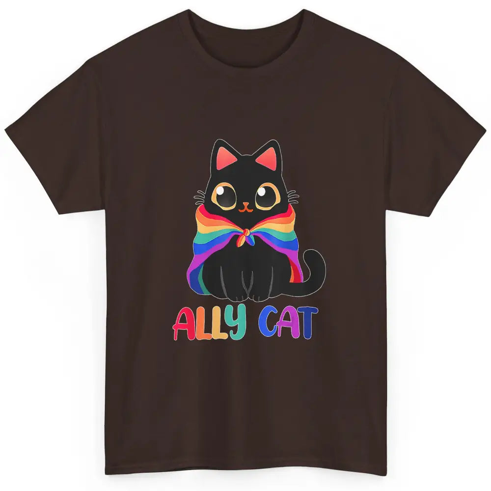 Funny Be Kind Ally Cat LGBT Awareness Pride Month Rainbow Classic Unisex T-Shirt