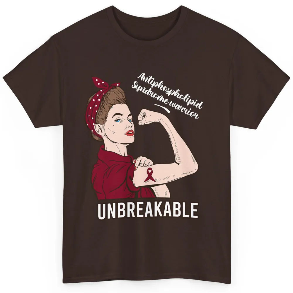 Antiphospholipid Syndrome Ribbon Strong Woman Unbreakable Classic Unisex T-Shirt