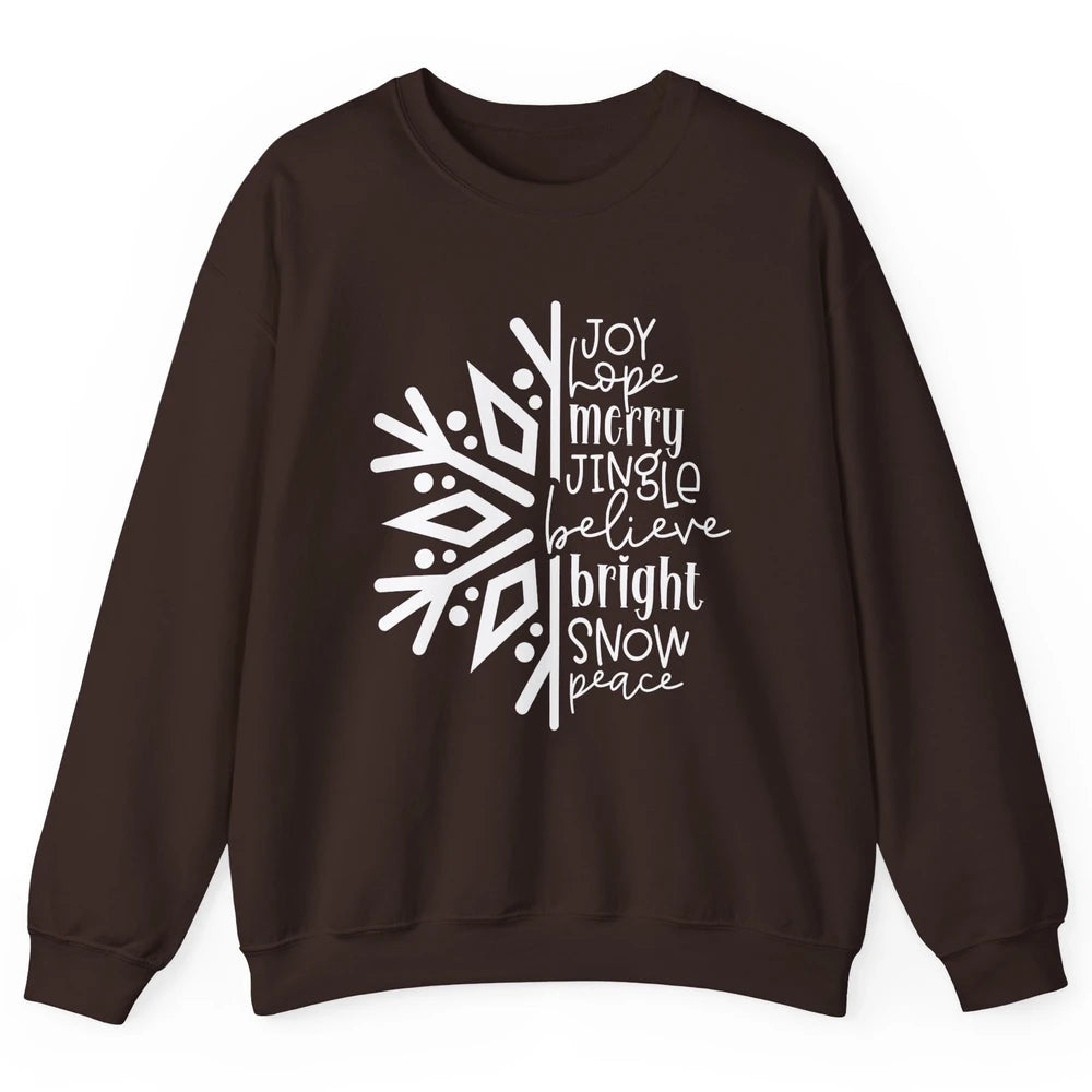 Snowflakes Christmas Joy Hope Merry Jungle Christmas Lovers Unisex Crewneck Sweatshirt