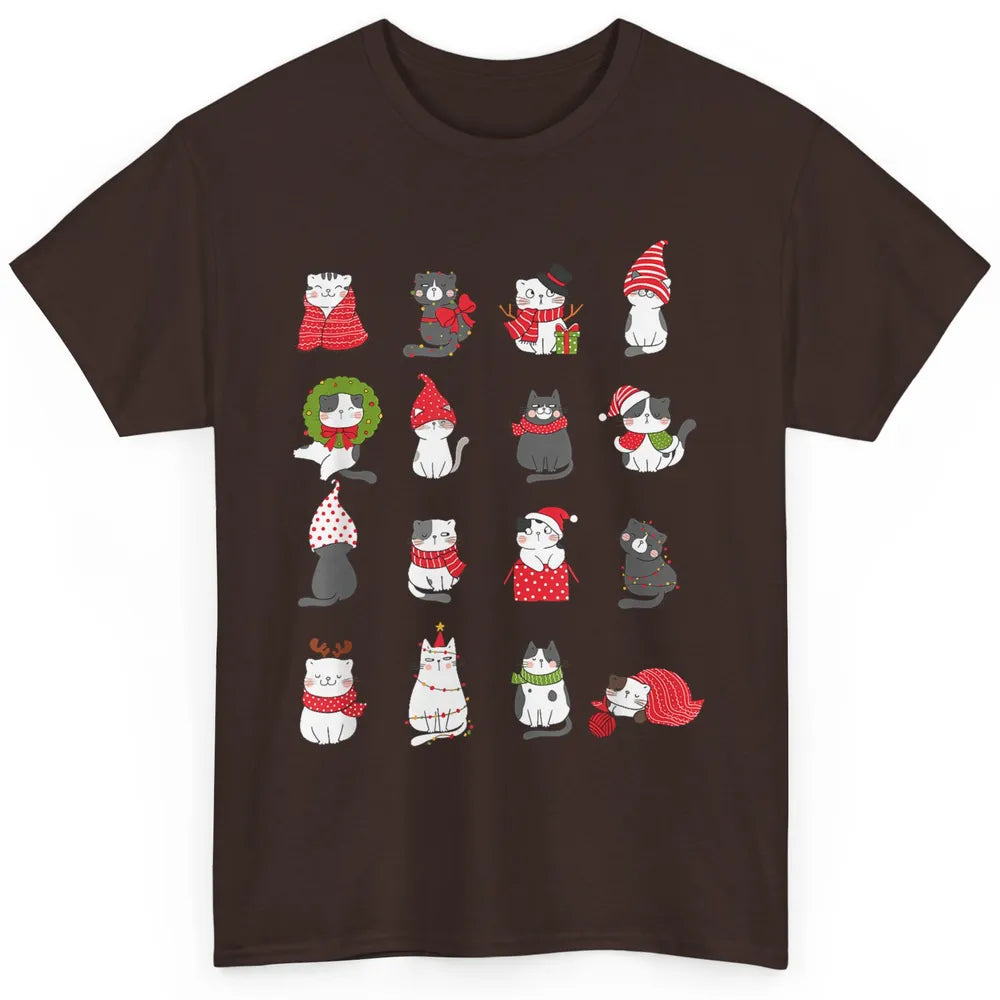 Merry Christmas Meowy Cat Cute Santa Hat Kitten Xmas Kawaii Classic Unisex T-Shirt