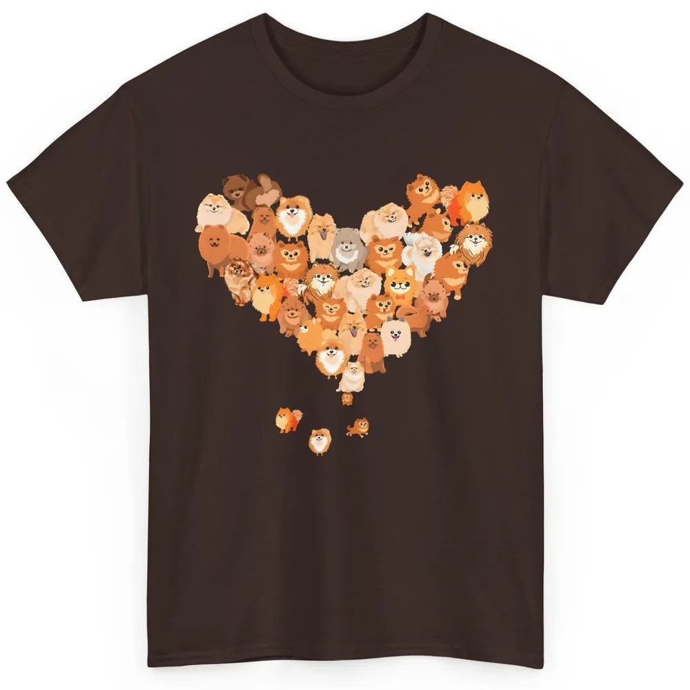 Cute Pomeranians Heart Dog Mom Pomeranian Lovers Mothers Day Classic Unisex T-Shirt