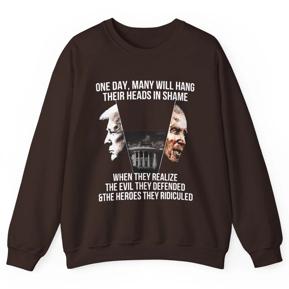 Trump Biden One Day Many Hang Their Head In Shame US Politic Unisex Crewneck Sweatshirt